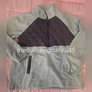 Womens Quilted Half Zip Sweater Sweatshirt